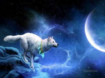  Mond Maler - Wolf und Mond